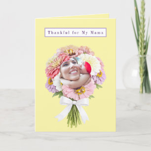 Grattis på mors dag Tacksam för Mamma Blommig Kort
