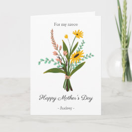 Grattis på mors dag till min systerdotter Blomster Kort