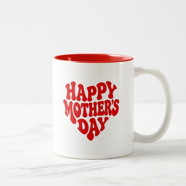 Grattis på mors dag Två-Tonad mugg (Höger)