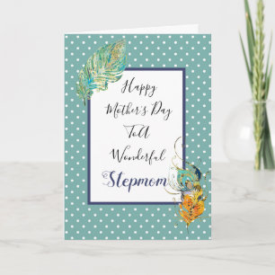 Grattis på mors dag Underbara styvmamma Fjädrar Kort