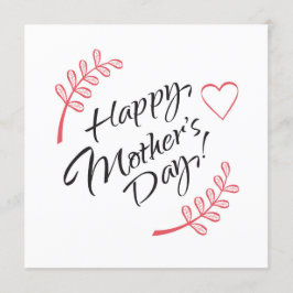 Grattis på Mors Dag Vackra Blommor Kalligrafi Inbjudningar