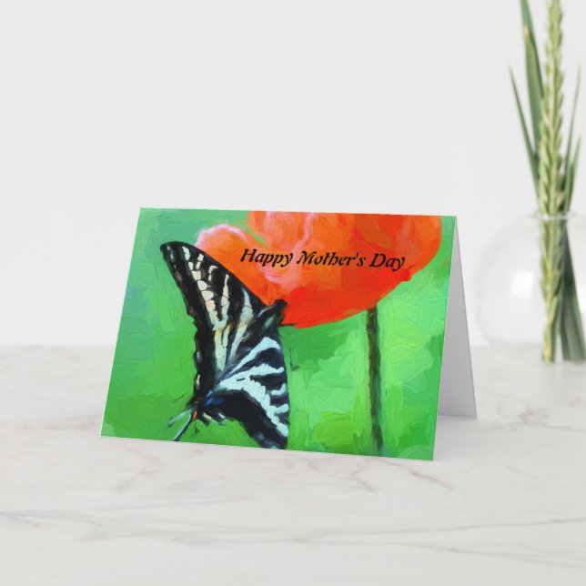 Grattis på mors dag vikt gratulationskort kort (Framsida)