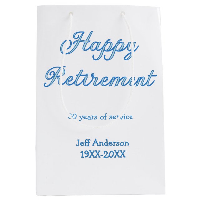 Grattis på pensionen blå års tjänst namn pastell (Framsidan)
