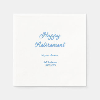 Grattis på pensionen blå års tjänst namn pastell pappersservett
