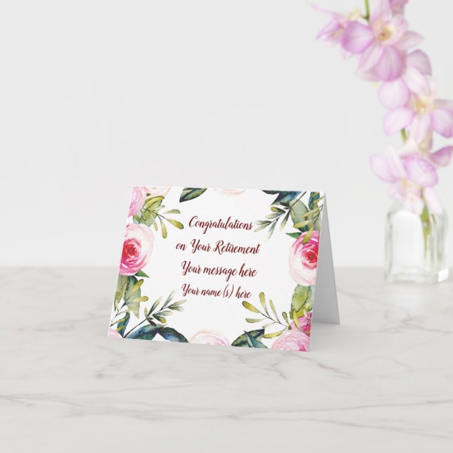 Grattis På Pensionen Blommor Kursiv Stilsnit  Kort (Orkide)