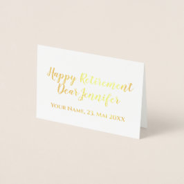 Grattis på pensionen Elegant Skript Kalligrafi Folierat Kort