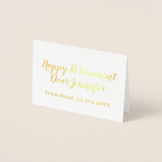 Grattis på pensionen Elegant Skript Kalligrafi Folierat Kort