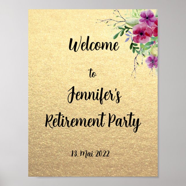 Grattis på pensionen firande välkomstskylt poster (Framsidan)