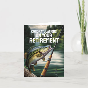 Grattis på pensionen fiskekort kort