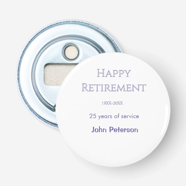 Grattis på pensionen grått namn år tjänsteår   flasköppnare (Framsidan)