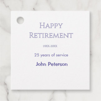 Grattis på pensionen grått namn år tjänsteår gåvor etiketter