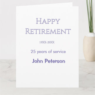 Grattis på pensionen grått namn år tjänsteår kort