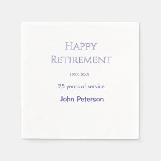 Grattis på pensionen grått namn år tjänsteår pappersservett