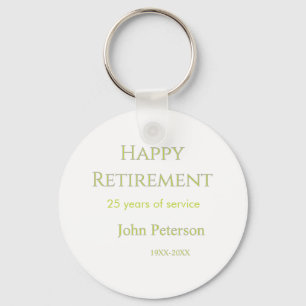 Grattis på pensionen grön namn år tjänsteår nyckelring