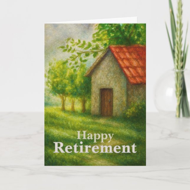 Grattis på Pensionen Kort | Fredlig Stuglandskap (Framsida)