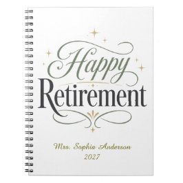 Grattis på pensionen Personligt namn Anteckningsbok