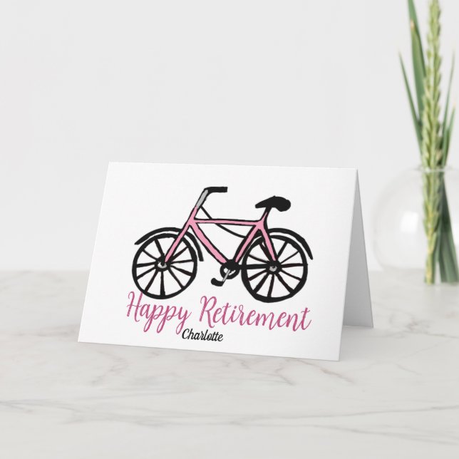 Grattis på pensionen rosa cykel Kort (Framsida)