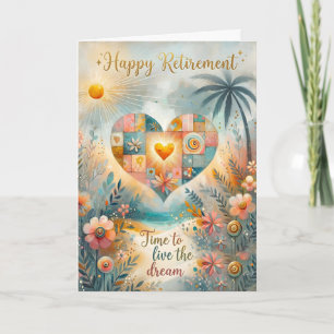 Grattis på pensionen Whimsical Heart Blommig hälsn Helgkort