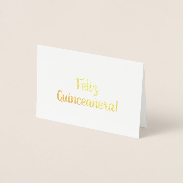 Grattis på Quinceañera! Folierat Kort (Framsida)