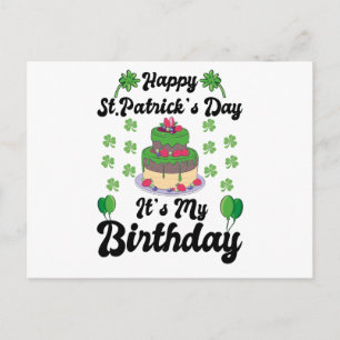 Grattis på St. Patrick's Day Det är min födelsedag Vykort