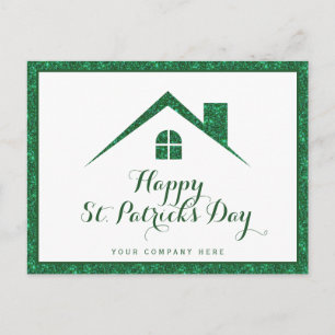 Grattis på St. Patrick's Day Fastighets Hus Vykort