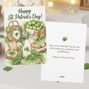 Grattis på St. Patrick's Day-kort Irländska stug Julkort
