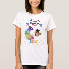 Grattis på studenten 2026 - Söt uggla & böcker T Shirt