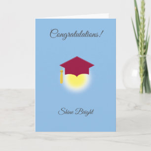Grattis på studenten i ljusblått kort