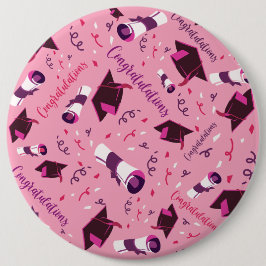 Grattis på studenten i rosa knapp