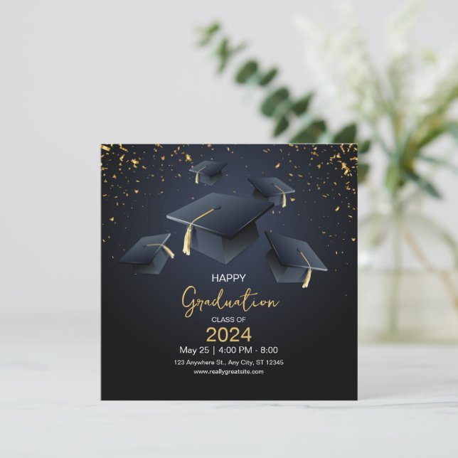 Grattis på studenten Inbjudan, Klass 2024 Julkort (Stående Fram)