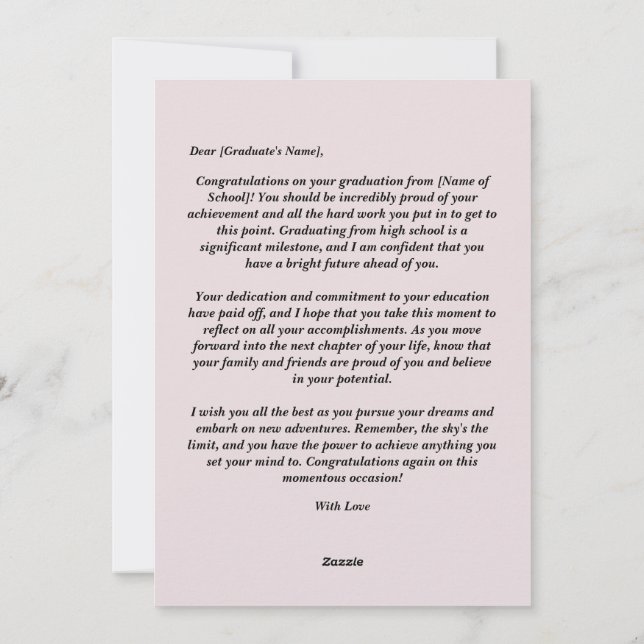 Grattis på Studenten Julkort (Baksida)