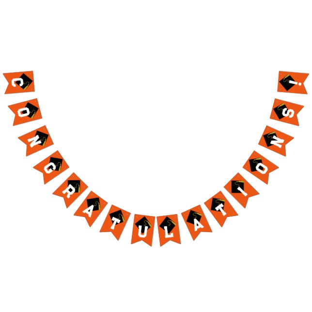 Grattis på studenten Orange Vimplar (Alla)