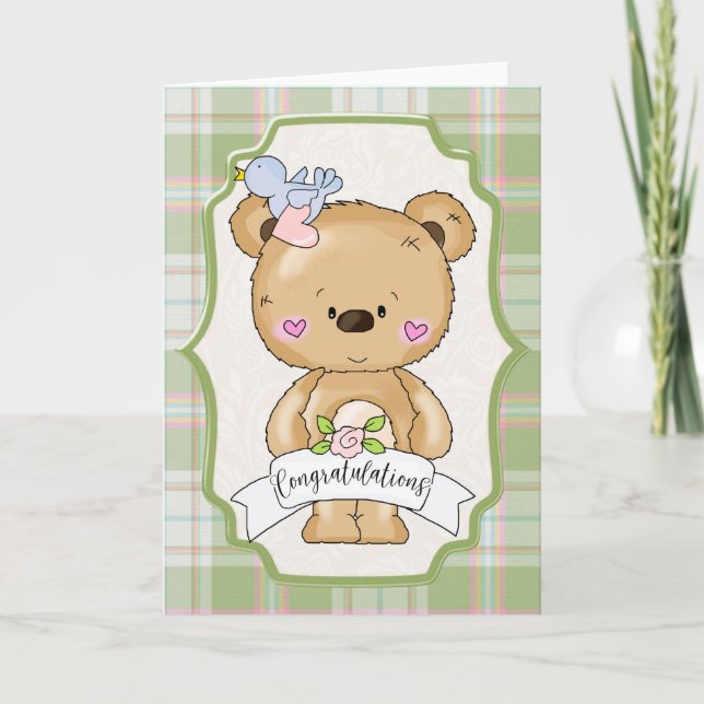 Grattis på teddybjörnbröllop kort (Framsida)