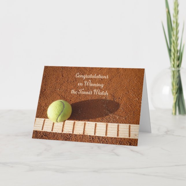 Grattis på tennis Match Win Card Tack Kort (Framsida)