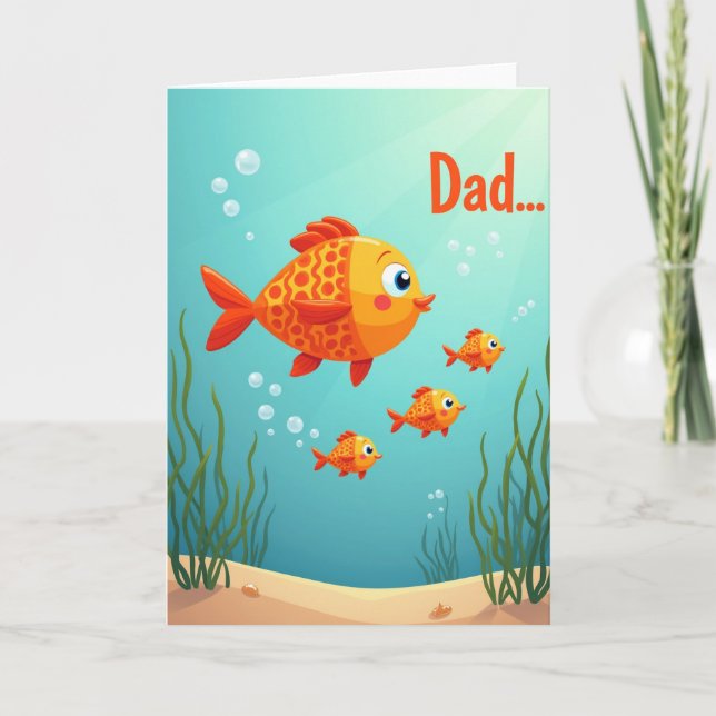 Grattis Pappa Fisk-kort Kort (Framsida)