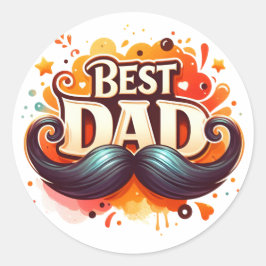 grattis pappa på fars dag runt klistermärke