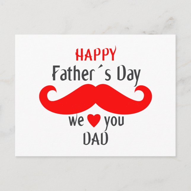 grattis pappa på fars dag vi älskar dig pappa vykort (Framsida)