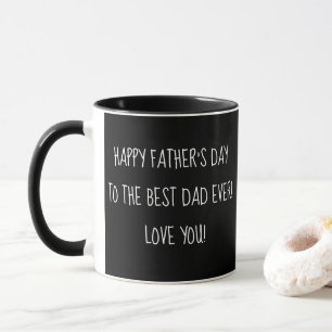grattis pappa svart och vit rolig handskrift mugg