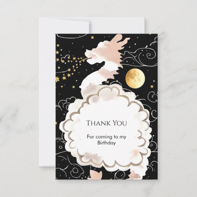 Grattis Pastelldrake Födelsedag Tack Kort (Framsida)