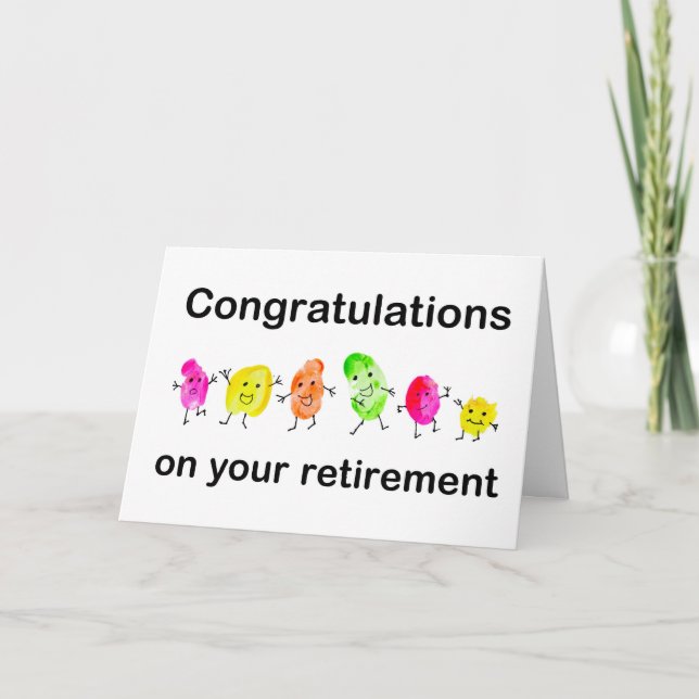 Grattis pension från grupp fingeravtryck  kort (Framsida)