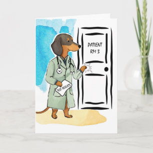 Grattis pensionering med Dachshund-doktor Kort