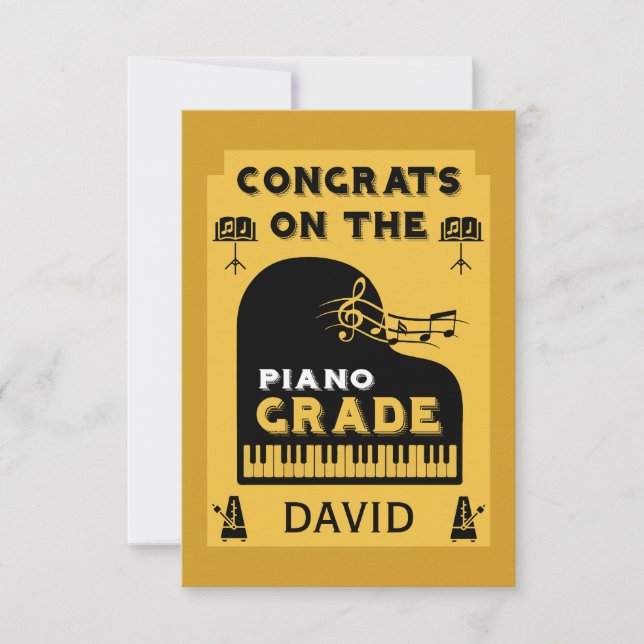 Grattis Piano Music Exam Kort (Framsida)
