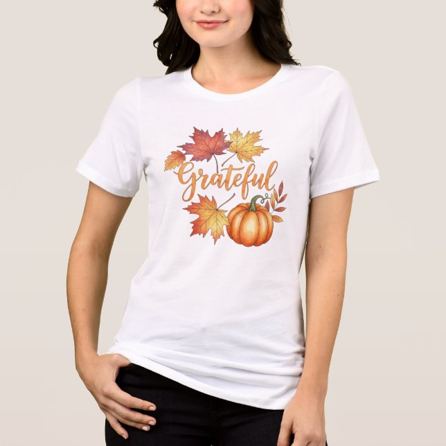 Grattis Pumpkin & Höst löv Women's T Shirt (Framsida)