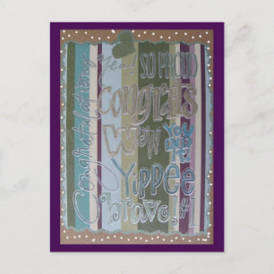 Grattis Purple Blue Beach Song™ vykort