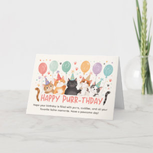 Grattis Purr-födelsedag Kattälskare FödelsedagsKor Kort