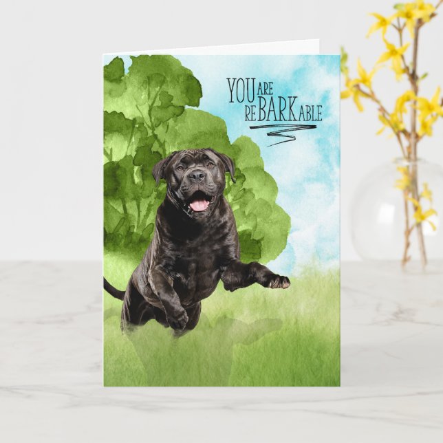 Grattis reBARKable Cane Corso Hund Kort (Gul blomma)