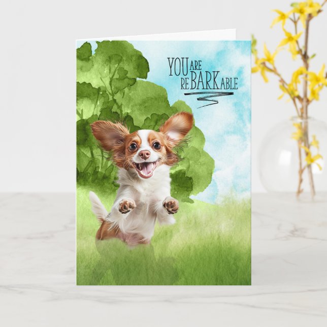 Grattis reBARKable Cavalier King Charles Kort (Gul blomma)