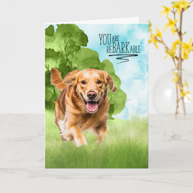 Grattis reBARKable Golden Retriever Hund Kort (Gul blomma)