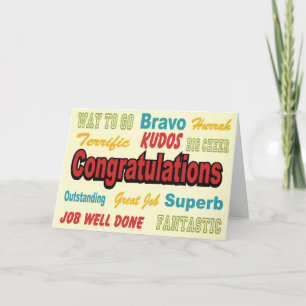 Grattis Retro Colors Kort