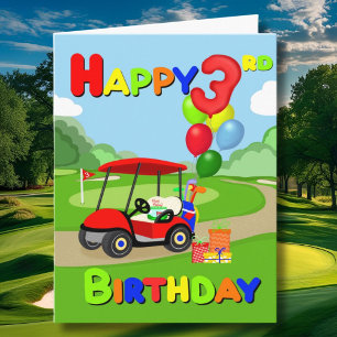 Grattis Röda Pojkar Golfkort på 3-årsdagen Kort